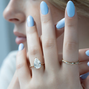 The Katelyn Set With A 4 Carat Pear Moissanite