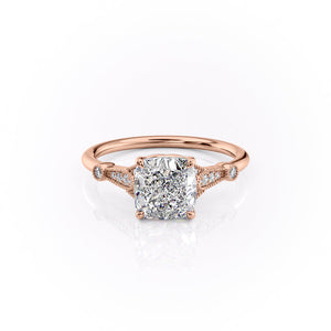 The Stephanie Set With A 4.5 Carat Cushion Moissanite
