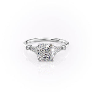 The Stephanie Set With A 3.5 Carat Cushion Moissanite