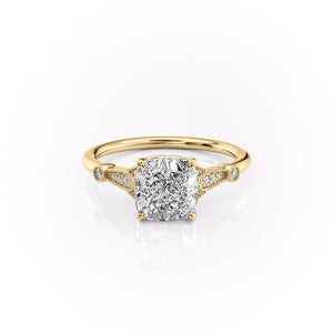 The Stephanie Set With A 2 Carat Cushion Lab Diamond
