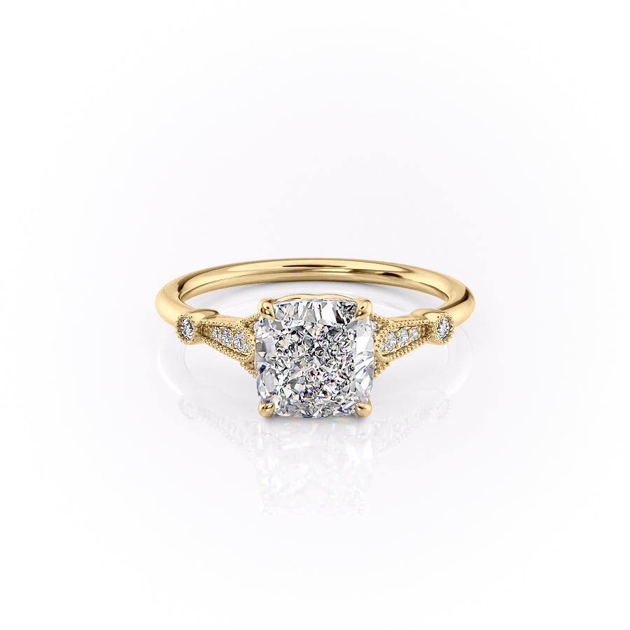 The Stephanie Set With A 1.5 Carat Cushion Lab Diamond