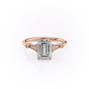 The Stephanie Set With A 4 Carat Emerald Moissanite