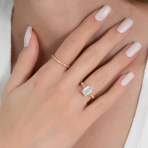 The Stephanie Set With A 1 Carat Emerald Moissanite