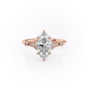 The Stephanie Set With A 2 Carat Marquise Lab Diamond