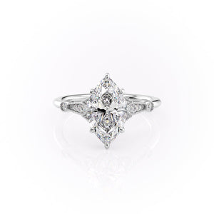 The Stephanie Set With A 2 Carat Marquise Moissanite