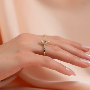 The Stephanie Set With A Marquise Lab Diamond