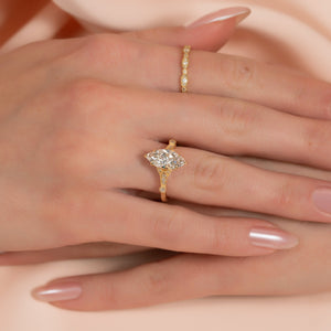 The Stephanie Set With A Marquise Lab Diamond