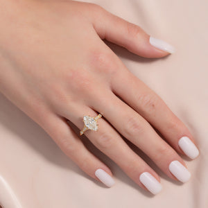 The Stephanie Set With A Marquise Lab Diamond