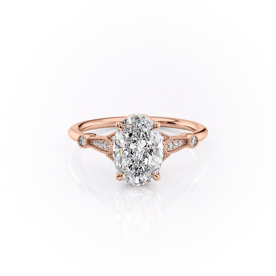 The Stephanie Set With A 2.5 Carat Oval Moissanite