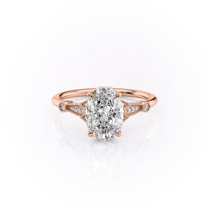 The Stephanie Set With A 2 Carat Oval Lab Diamond