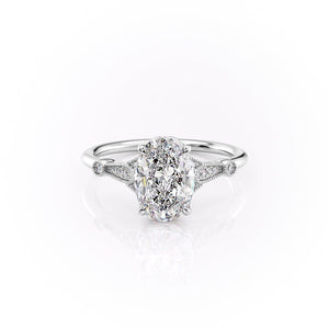 The Stephanie Set With A 4.5 Carat Oval Moissanite