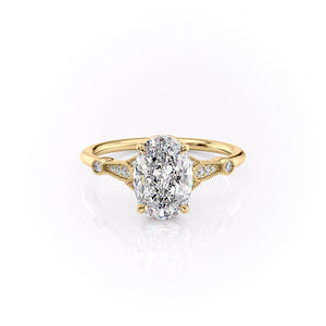 The Stephanie Set With A 3 Carat Oval Moissanite
