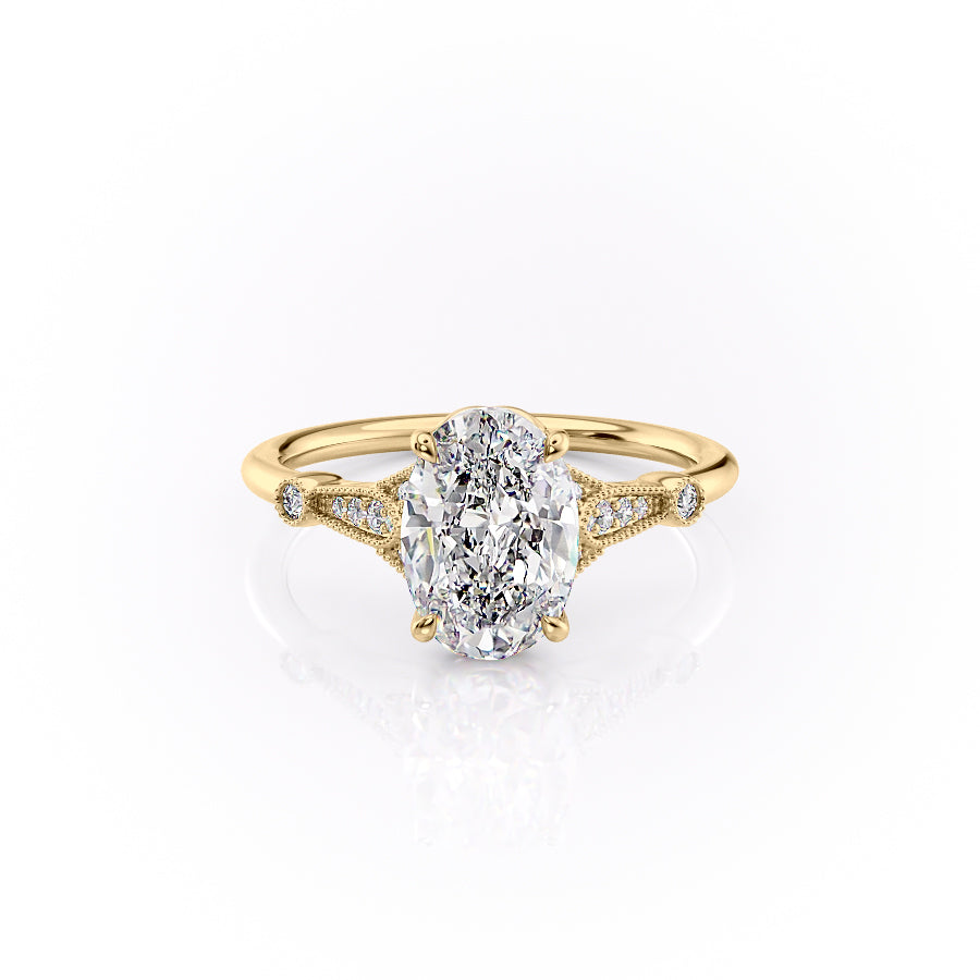The Stephanie Set With A 1 Carat Oval Moissanite