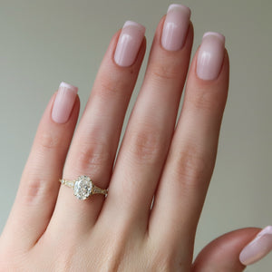 The Stephanie Set With A 3 Carat Oval Lab Diamond