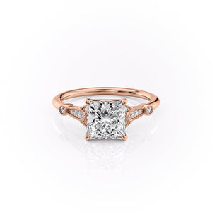 The Stephanie Set With A 1 Carat Princess Moissanite