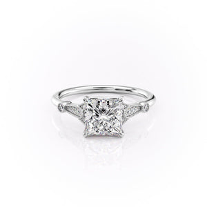 The Stephanie Set With A 4.5 Carat Princess Moissanite