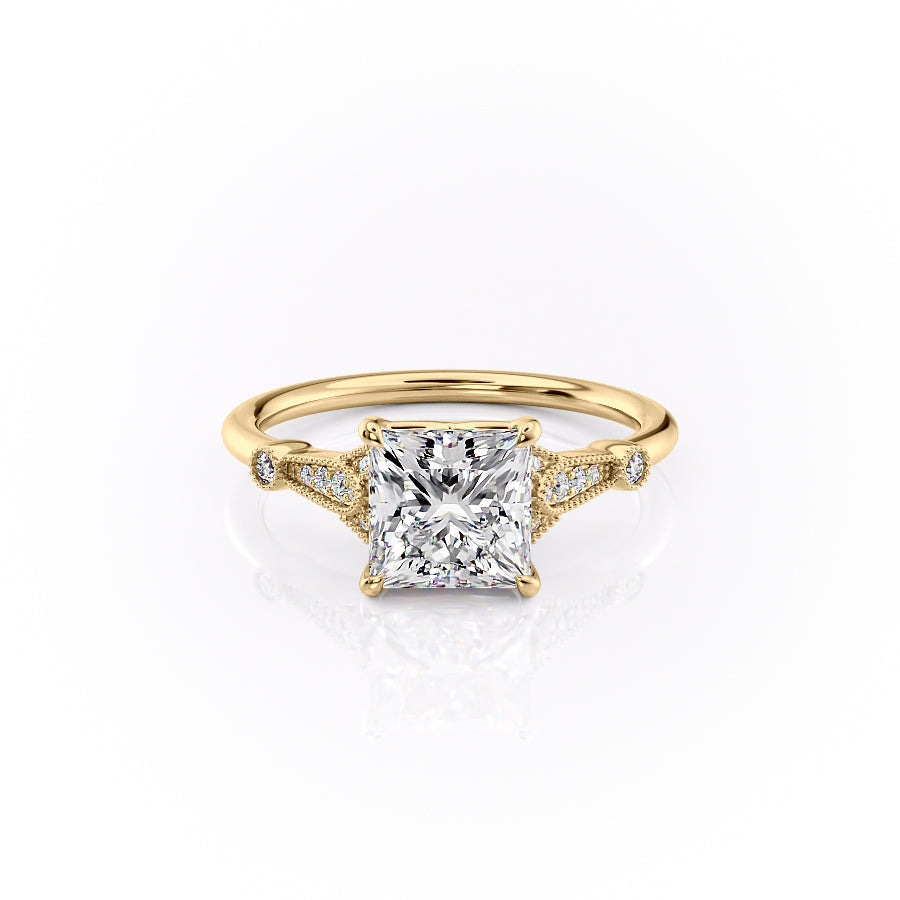 The Stephanie Set With A 3.5 Carat Princess Moissanite
