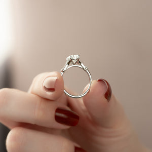 The Stephanie Set With A 2.5 Carat Pear Moissanite