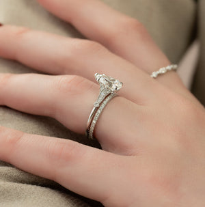 The Stephanie Set With A 2.5 Carat Pear Moissanite
