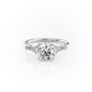 The Stephanie Set With A 2.5 Carat Round Moissanite