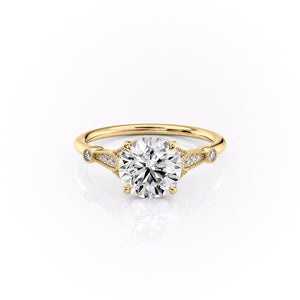 The Stephanie Set With A 4 Carat Round Moissanite
