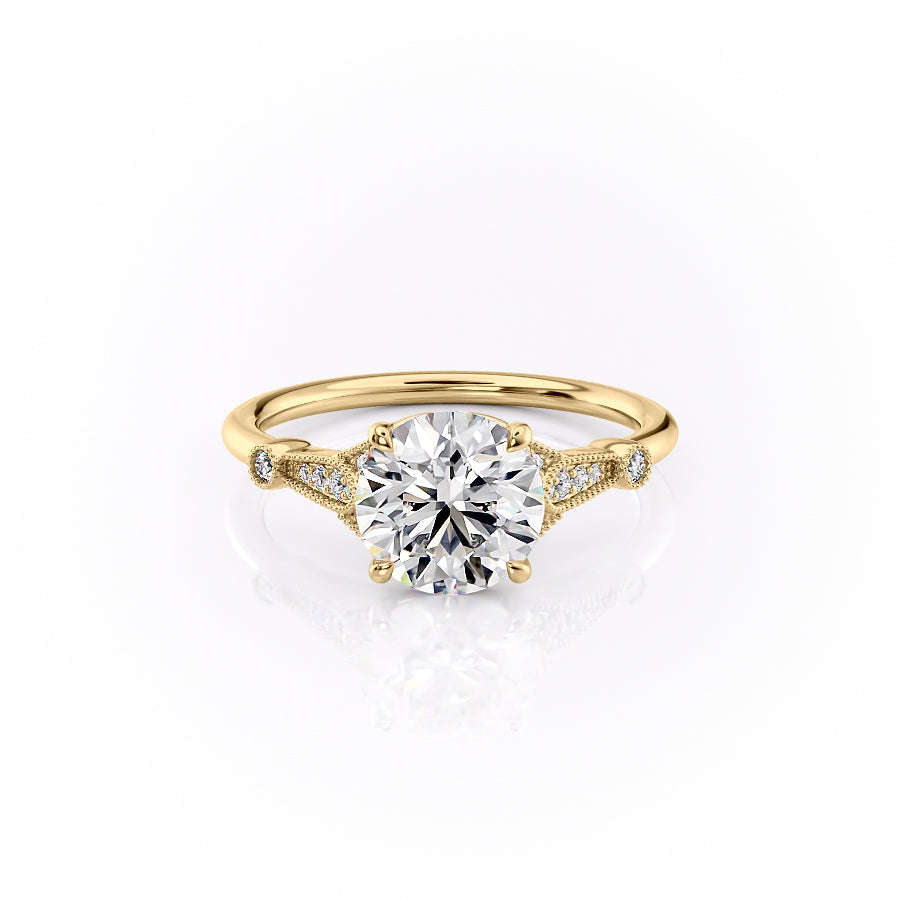 The Stephanie Set With A 3 Carat Round Moissanite
