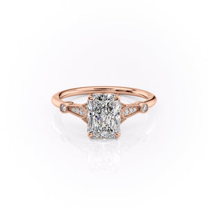 The Stephanie Set With A 1 Carat Radiant Moissanite