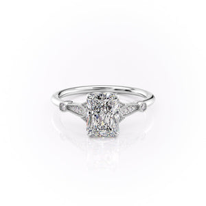 The Stephanie Set With A 3.5 Carat Radiant Moissanite