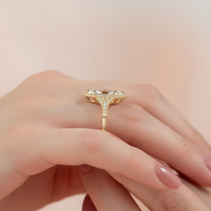 The Halo Stephanie Set With A 1.5 Carat Marquise Lab Diamond