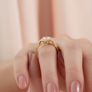 The Halo Stephanie Set With A 1.5 Carat Marquise Lab Diamond