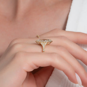 The Halo Stephanie Set With A 1.5 Carat Marquise Lab Diamond