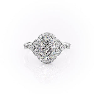 The Halo Stephanie Set With A 3 Carat Oval Lab Diamond