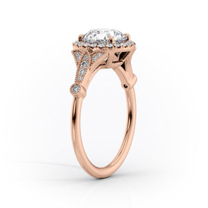 The Halo Stephanie Set With A 4 Carat Pear Moissanite