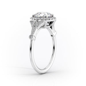 The Halo Stephanie Set With A 2.5 Carat Radiant Lab Diamond