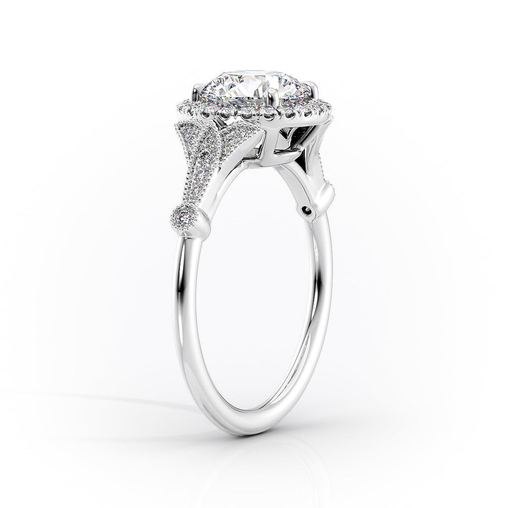 The Halo Stephanie Set With A 3.5 Carat Marquise Moissanite