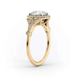 The Halo Stephanie Set With A 2 Carat Oval Lab Diamond