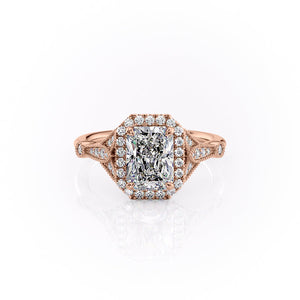 The Halo Stephanie Set With A 2.5 Carat Radiant Lab Diamond