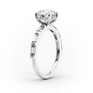 The Hailey Set With A 3 Carat Cushion Lab Diamond