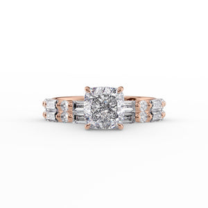 The Patricia Set With A 1 Carat Cushion Lab Diamond