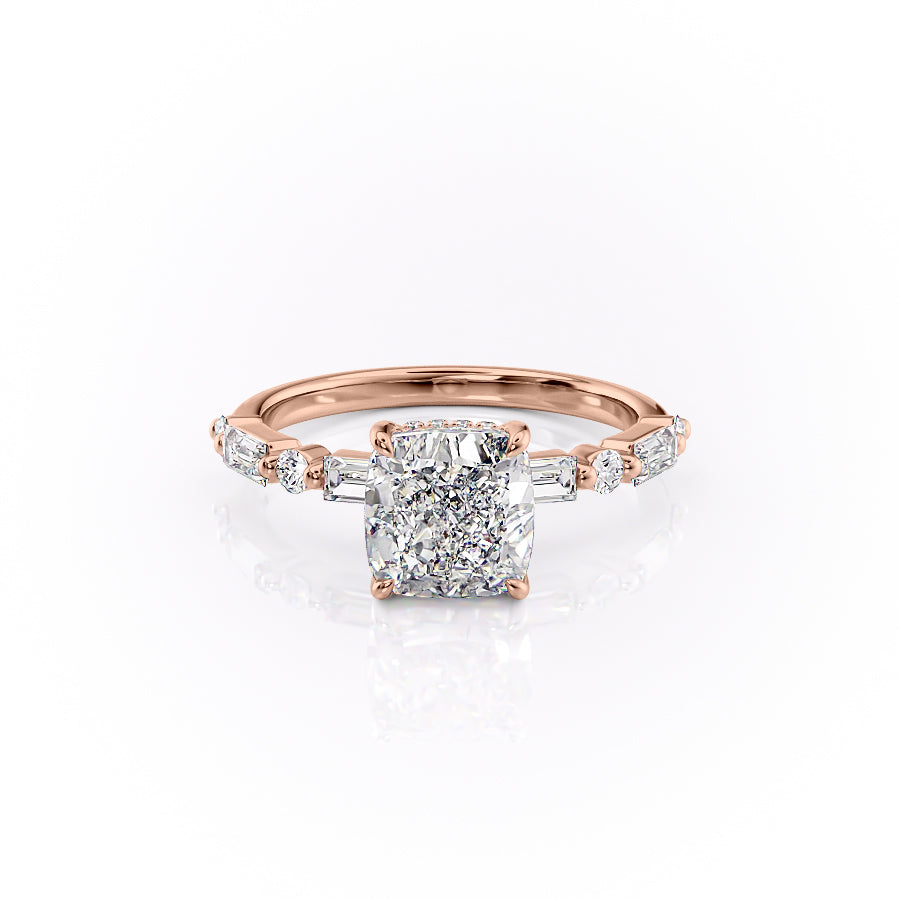 The Patricia Set With A 3 Carat Cushion Lab Diamond