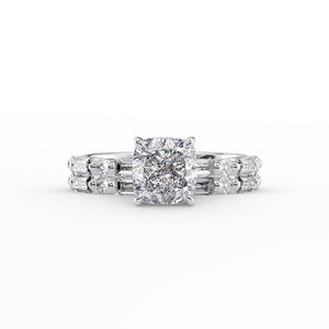 The Patricia Set With A 1 Carat Cushion Lab Diamond