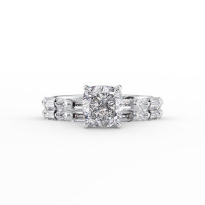 The Patricia Set With A 1 Carat Cushion Lab Diamond