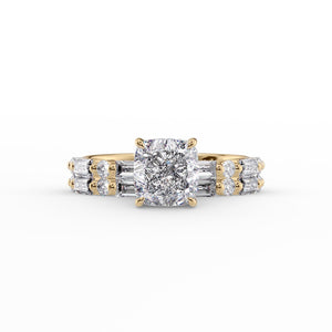 The Patricia Set With A 2.5 Carat Cushion Lab Diamond