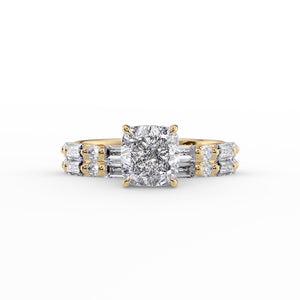 The Patricia Set With A 2.5 Carat Cushion Lab Diamond