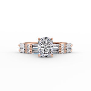 The Patricia Set With A 1 Carat Elongated Cushion Lab Diamond