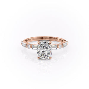 The Patricia Set With A 1.5 Carat Elongated Cushion Lab Diamond