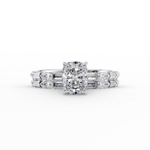 The Patricia Set With A 1.5 Carat Elongated Cushion Lab Diamond