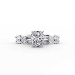 The Patricia Set With A 3 Carat Elongated Cushion Lab Diamond