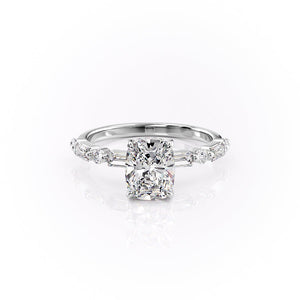 The Patricia Set With A 3 Carat Elongated Cushion Lab Diamond