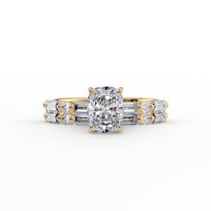 The Patricia Set With A 1.5 Carat Elongated Cushion Lab Diamond